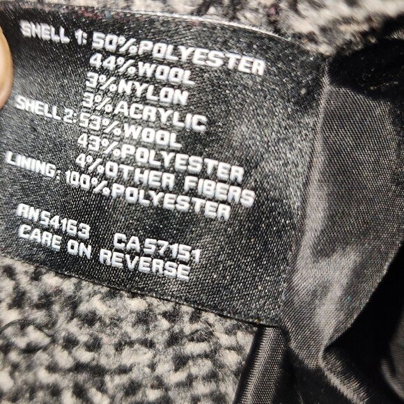 Women's Large INC International Concepts Black/White Wool Blend Coat - Picture 9 of 10